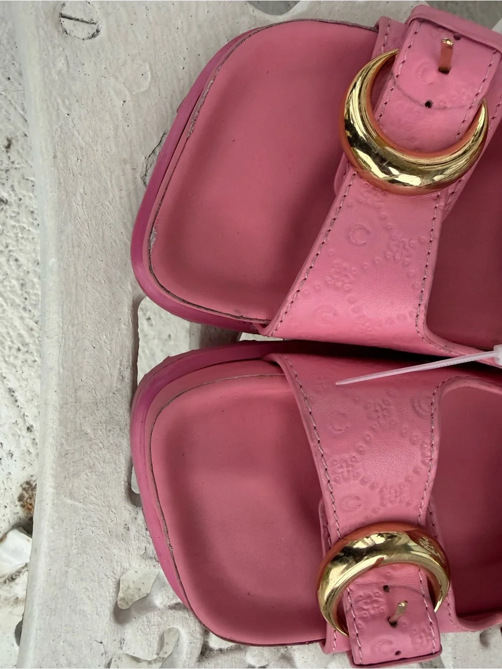 Marine Serre square toe slides